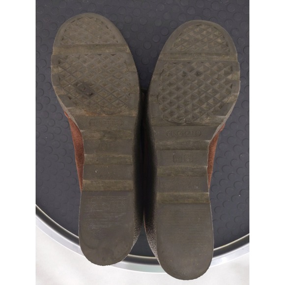 Aerosoles Wedge Loafers Womens 6.5 Brown Suede Buckle Platform Slip On Shoes - Picture 8 of 9